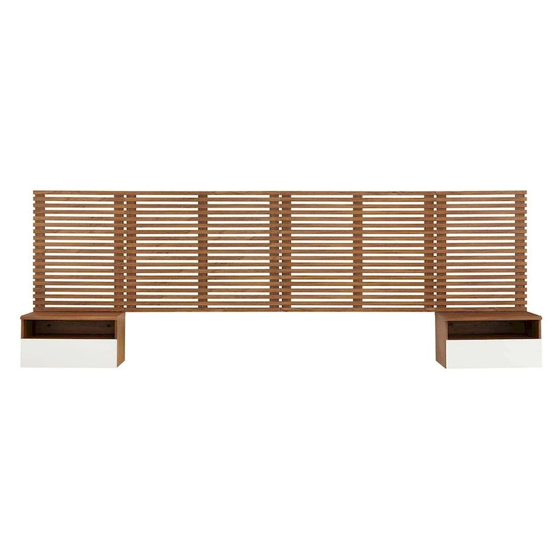 Render testata king da parete e comodini moderni