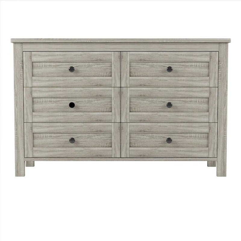 Cassettiera in legno stile rustico con 6 cassetti