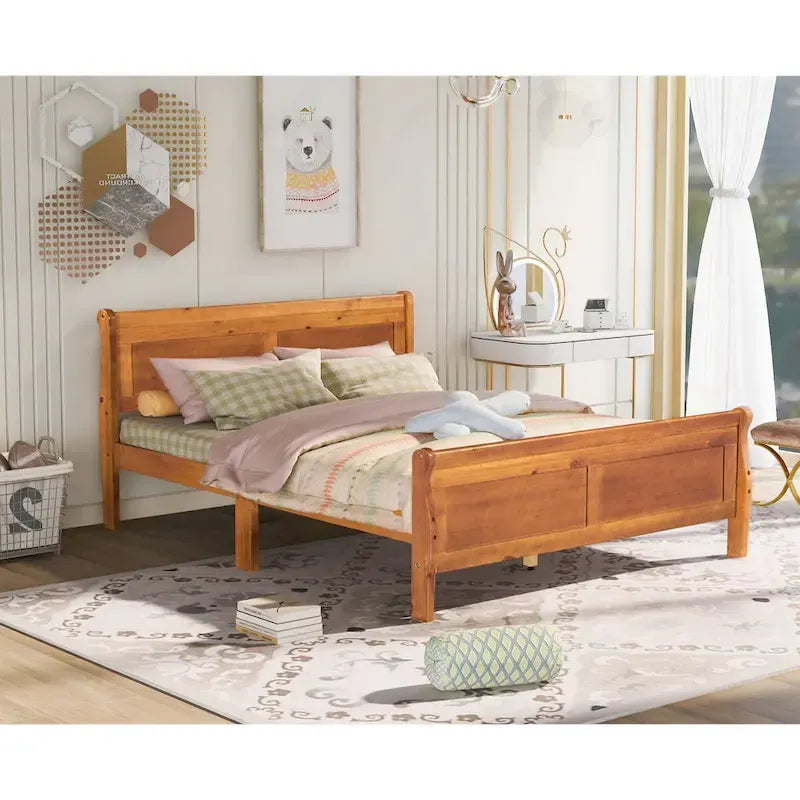 Letto a piattaforma in legno matrimoniale CUSchoice con testiera