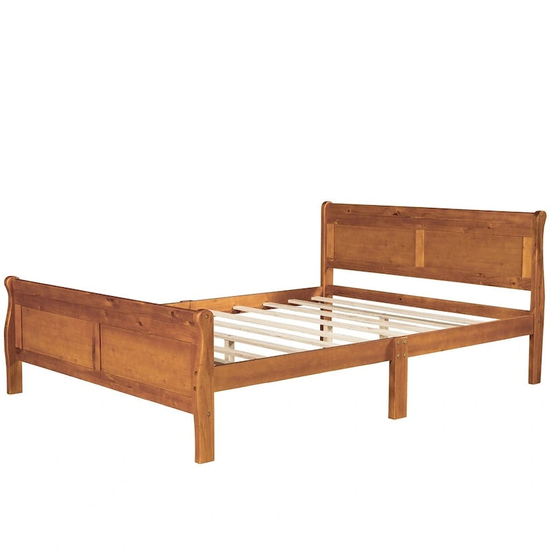 Letto a piattaforma in legno matrimoniale CUSchoice con testiera