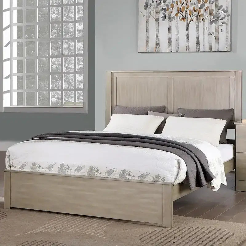 Letto matrimoniale in legno con testiera a 2 pannelli