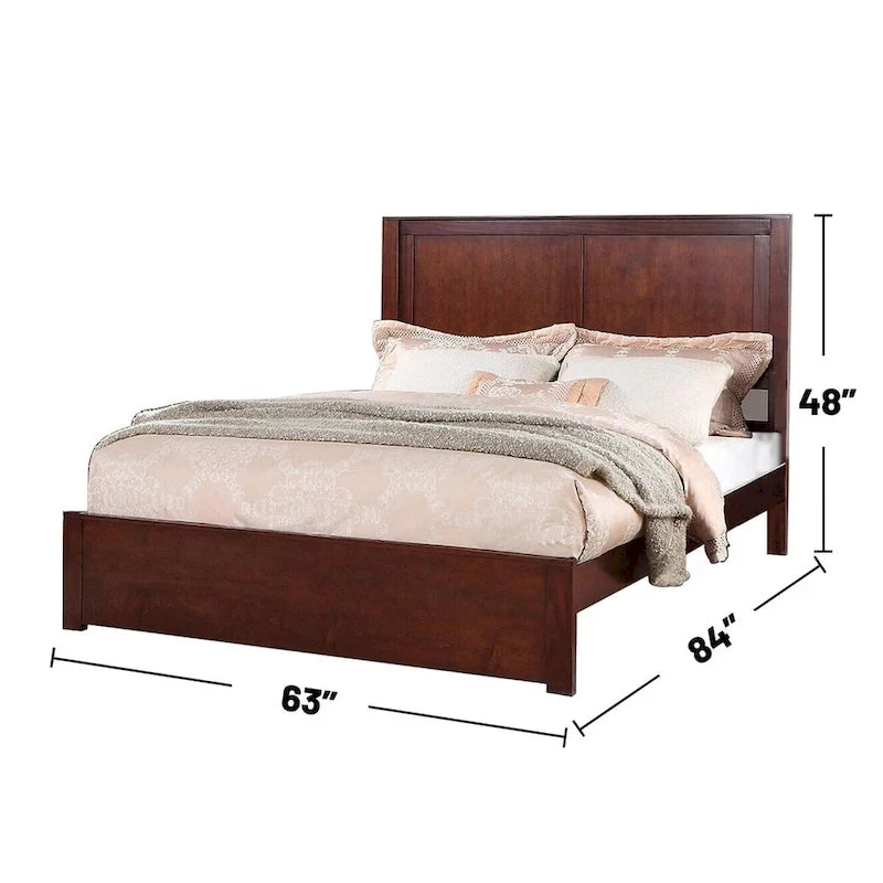 Letto matrimoniale in legno con testiera a 2 pannelli