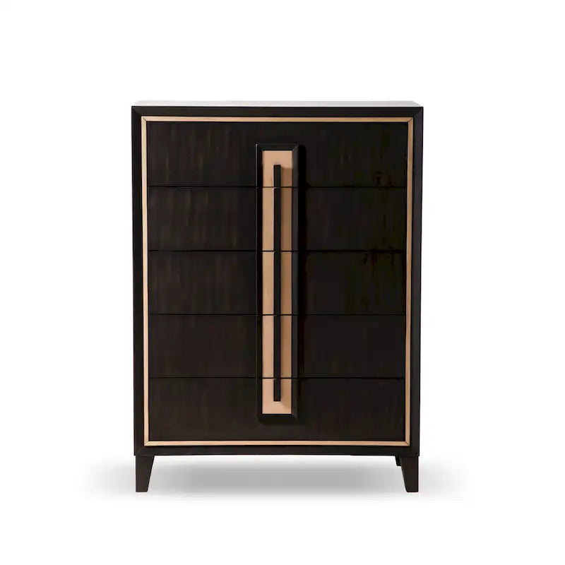 Cassettiera moderna a 5 cassetti Nyx in legno massiccio espresso Furniture of America