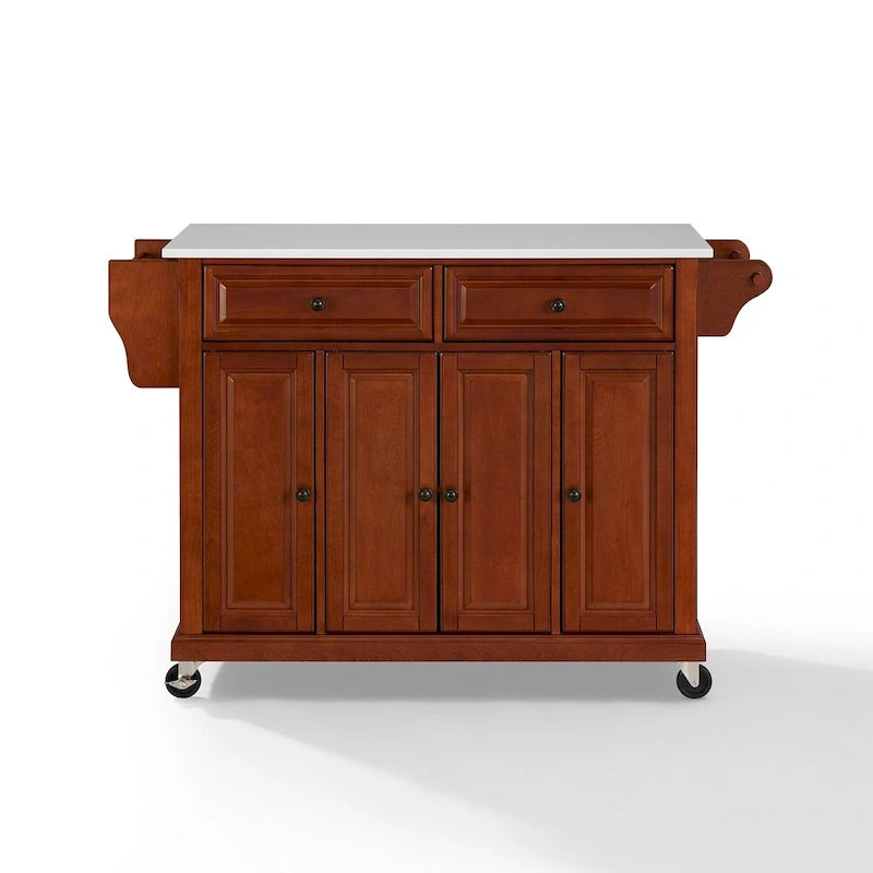 Carrello da cucina Crosley Full Size con piano in granito in ciliegio - 51,5 L x 18 P x 36,5 H