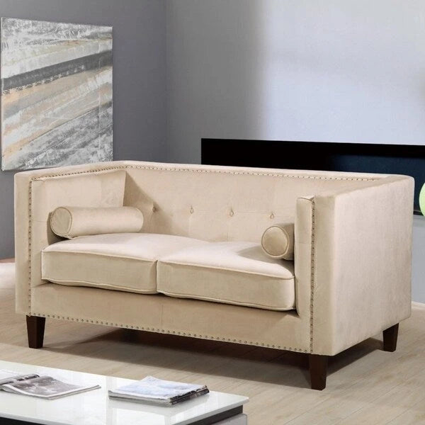 Divanetto Kittleson Classic Chesterfield con borchie - Blu