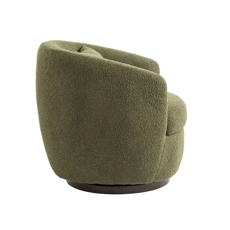 Poltrona Girevole Imbottita a Botte con Contenitore, Sedia Moderna da Salotto per Camera da Letto/Ufficio/Zone Lettura