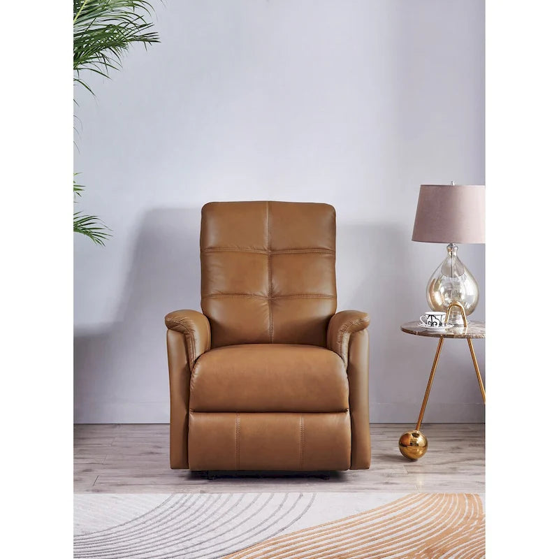 Poltrona reclinabile Hydeline Logan in pelle pieno fiore con poggiatesta motorizzato