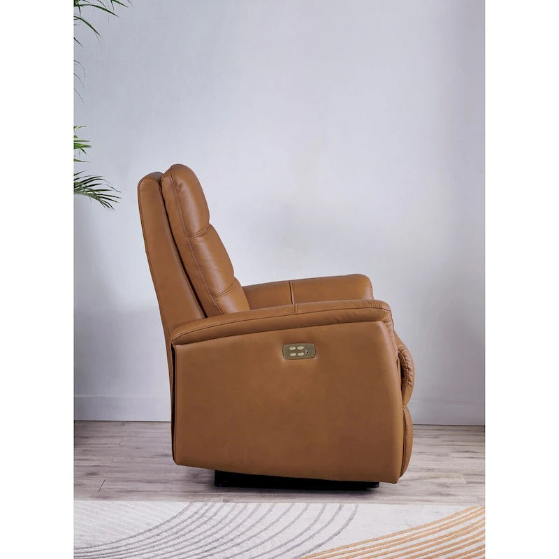 Poltrona reclinabile Hydeline Logan in pelle pieno fiore con poggiatesta motorizzato