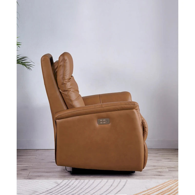 Poltrona reclinabile Hydeline Logan in pelle pieno fiore con poggiatesta motorizzato
