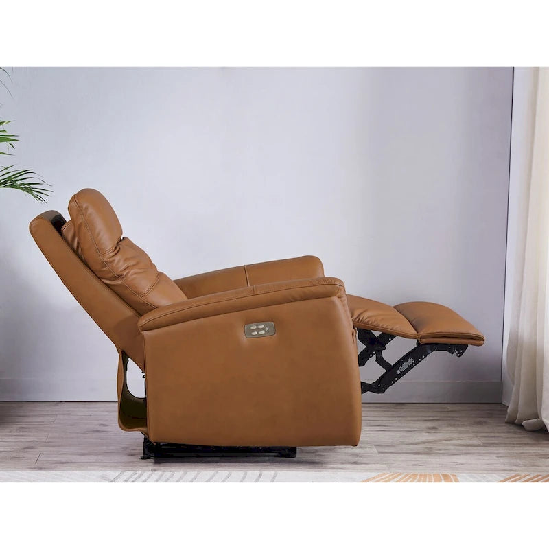 Poltrona reclinabile Hydeline Logan in pelle pieno fiore con poggiatesta motorizzato