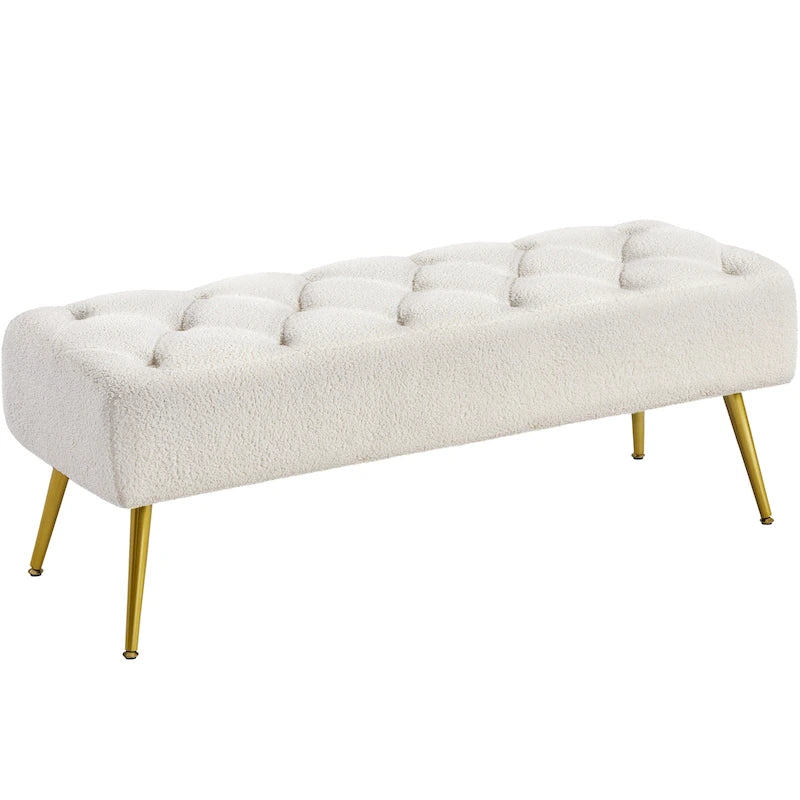 Yaheetech Poggiapiedi Imbottito Pouf Ottomano in Velluto con Bottoni - 451617