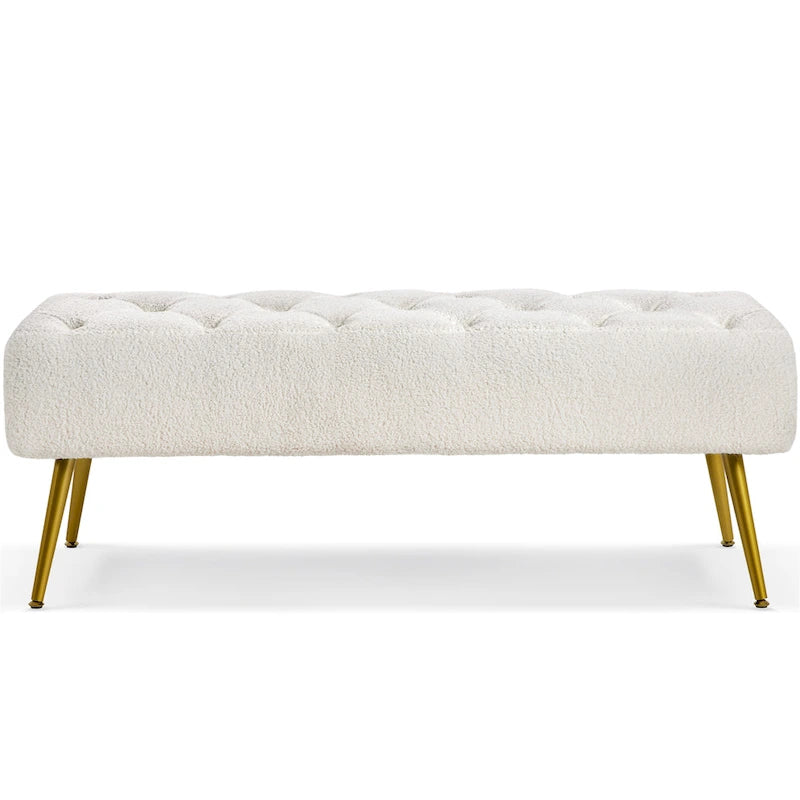 Yaheetech Poggiapiedi Imbottito Pouf Ottomano in Velluto con Bottoni - 451617