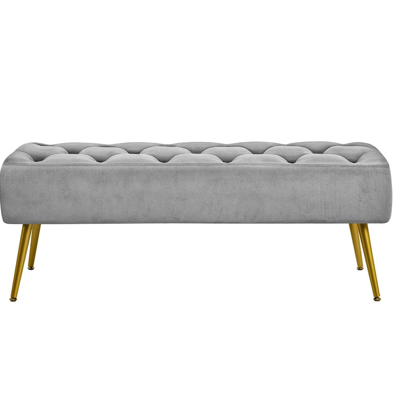 Yaheetech Poggiapiedi Imbottito Pouf Ottomano in Velluto con Bottoni - 451617