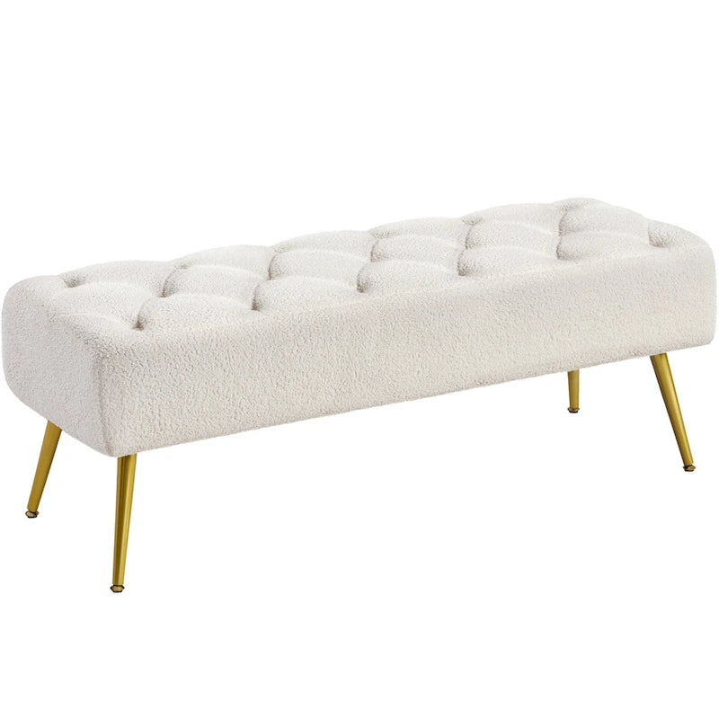 Yaheetech Poggiapiedi Imbottito Pouf Ottomano in Velluto con Bottoni - 451617