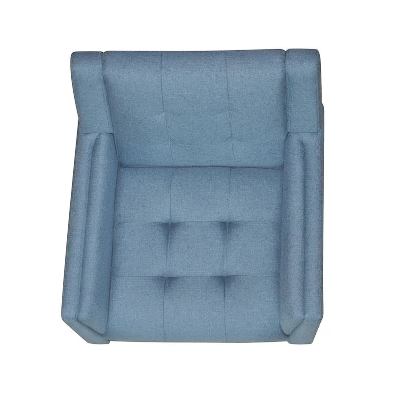 Modern Armchair - Blue, Beige - Tufted Single Seat