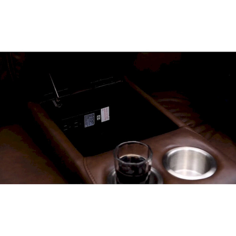Divanetto reclinabile elettrico e poggiatesta Hydeline Vienna Zero Gravity in pelle pieno fiore con console