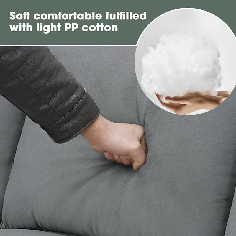 Divano Sezionale Couche da Soggiorno 112*87, Set Salotto a 7 Posti con Pouf, Divano ad Angolo a L con 3 Cuscini