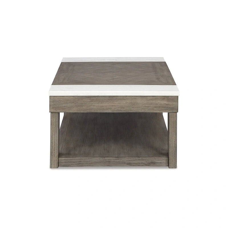 Signature Design by Ashley Loyaska Tavolino da Salotto Sollevabile Grigio Marrone/Bianco - 56.13 L x 28.25 P x 18.13 A