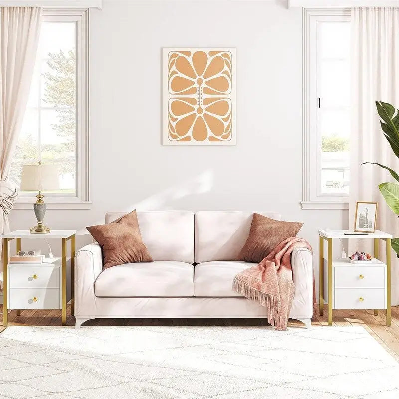 End Table with Charging Station - Multiple Colors