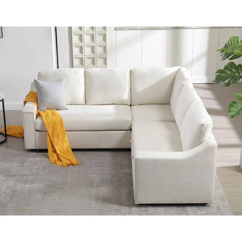 Divano a L con divano letto estraibile, divano angolare, comodo set di mobili per soggiorno, divano letto, sedile angolare per due persone