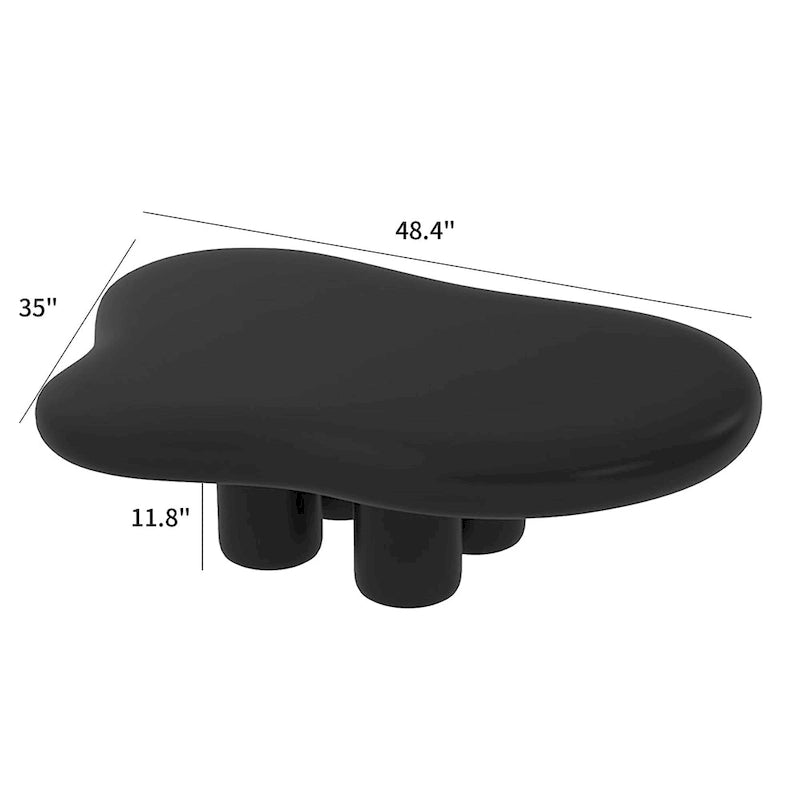 48.43 Tavolino moderno a forma di nuvola per soggiorno, tavolino a 4 gambe - 48.4