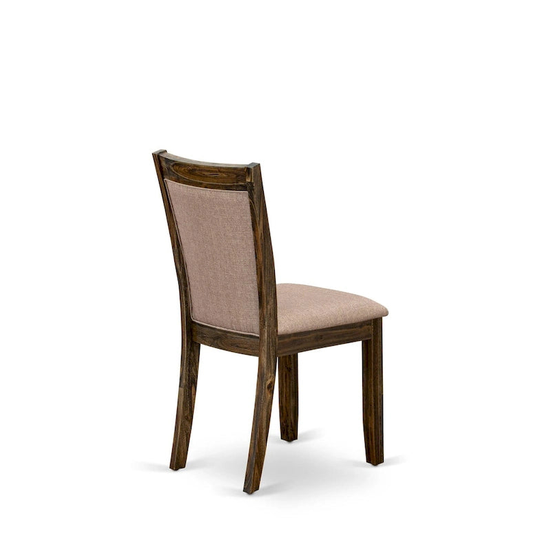 Set da pranzo East West Furniture - un tavolo da cucina e sedie in tessuto di lino color cachi scuro, Jacobean invecchiato (Opzioni pezzi)