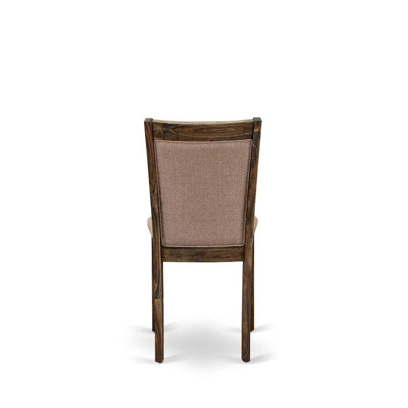 Set da pranzo East West Furniture - un tavolo da cucina e sedie in tessuto di lino color cachi scuro, Jacobean invecchiato (Opzioni pezzi)