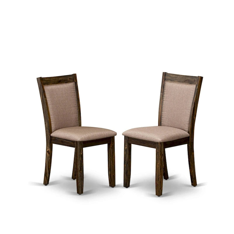 Set da pranzo East West Furniture - un tavolo da cucina e sedie in tessuto di lino color cachi scuro, Jacobean invecchiato (Opzioni pezzi)