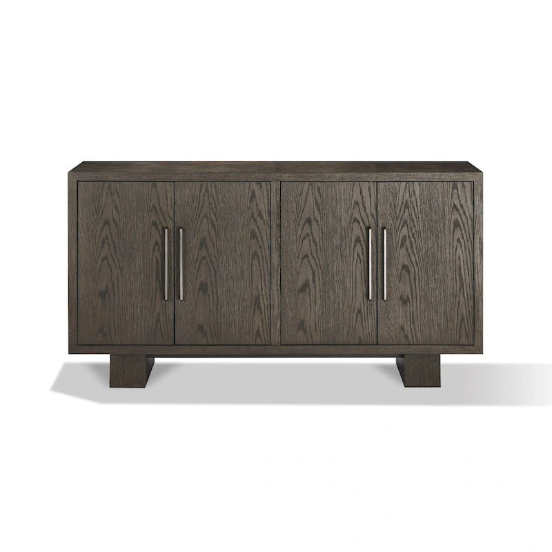 Madia/Credenza Mod da 68 pollici, Legno di Gomma, Dettagli Venature, Grigio Cenere