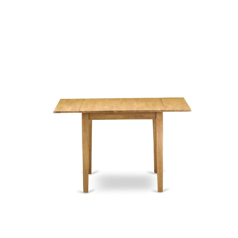 East West Furniture Set da pranzo 3 pezzi - un tavolo da cucina rettangolare e 2 sedie imbottite in tessuto di lino Limelight, rovere