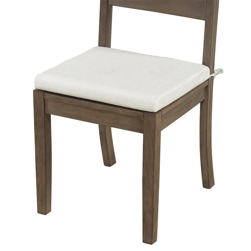 Set da pranzo a 6 pezzi con tavolo con ripiano portaoggetti e gambe curve, set da tavolo da cucina con panca e 4 sedie da pranzo con cuscini rimovibili