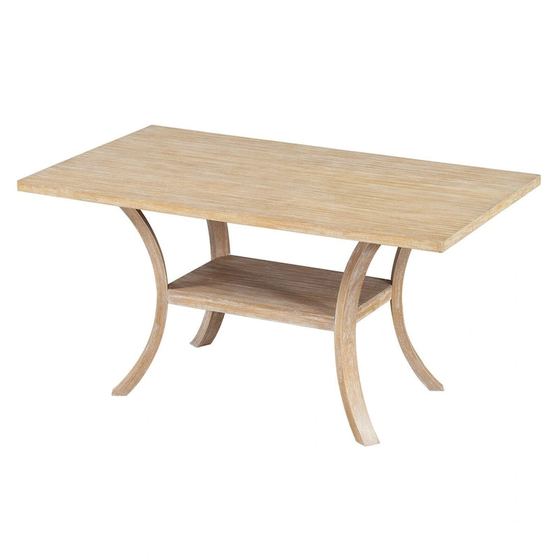 Set da pranzo a 6 pezzi con tavolo con ripiano portaoggetti e gambe curve, set da tavolo da cucina con panca e 4 sedie da pranzo con cuscini rimovibili