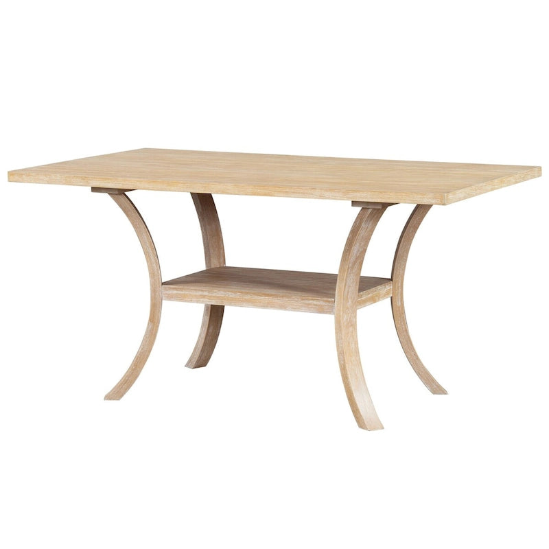 Set da pranzo a 6 pezzi con tavolo con ripiano portaoggetti e gambe curve, set da tavolo da cucina con panca e 4 sedie da pranzo con cuscini rimovibili