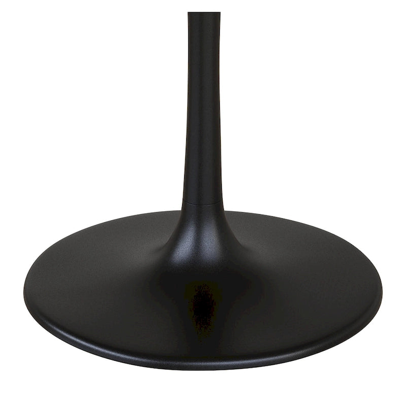 Gray/Black Marble Top Dining Table with Steel Base