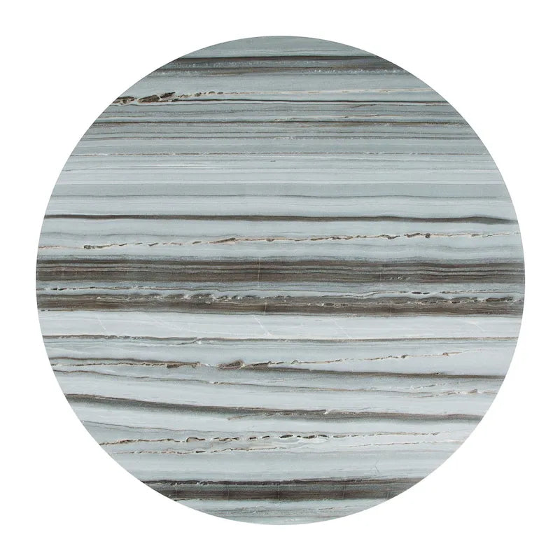 Gray/Black Marble Top Dining Table with Steel Base