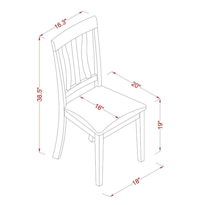 Set da pranzo East West Furniture - un tavolo da pranzo rettangolare e sedie in ecopelle, Quercia (Opzione pezzi)