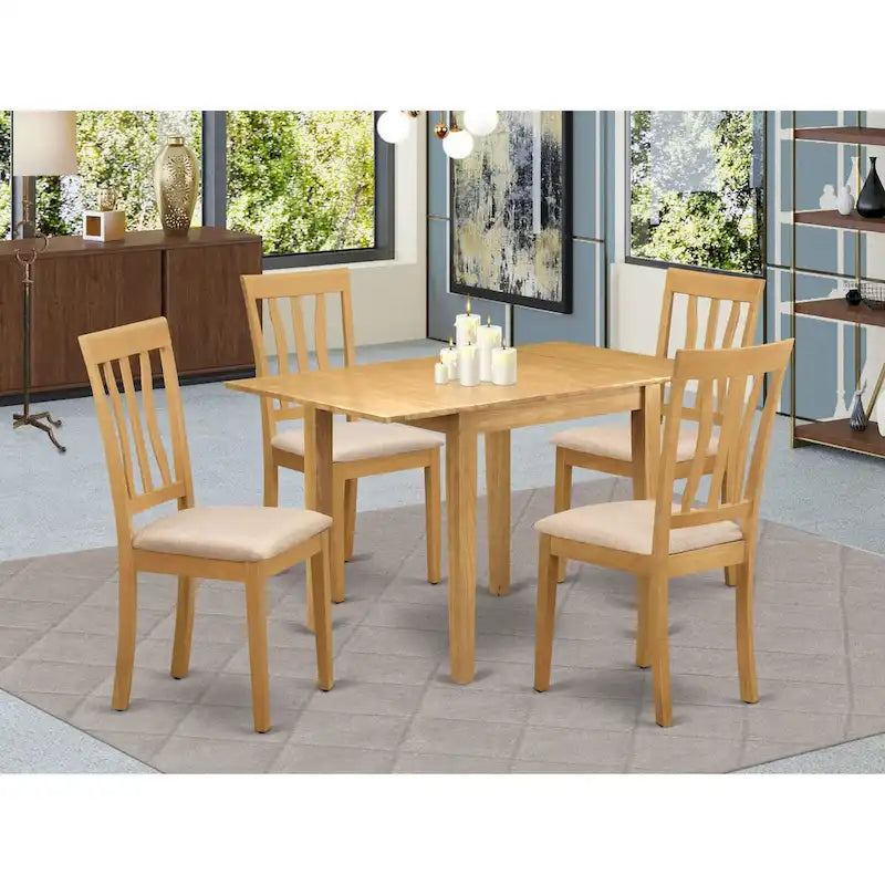 Set da pranzo East West Furniture - un tavolo da pranzo rettangolare e sedie in ecopelle, Quercia (Opzione pezzi)