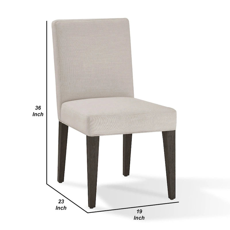 Sedia da pranzo Mod Parson Style da 19 pollici, legno di gomma, set di 2, grigio chiaro