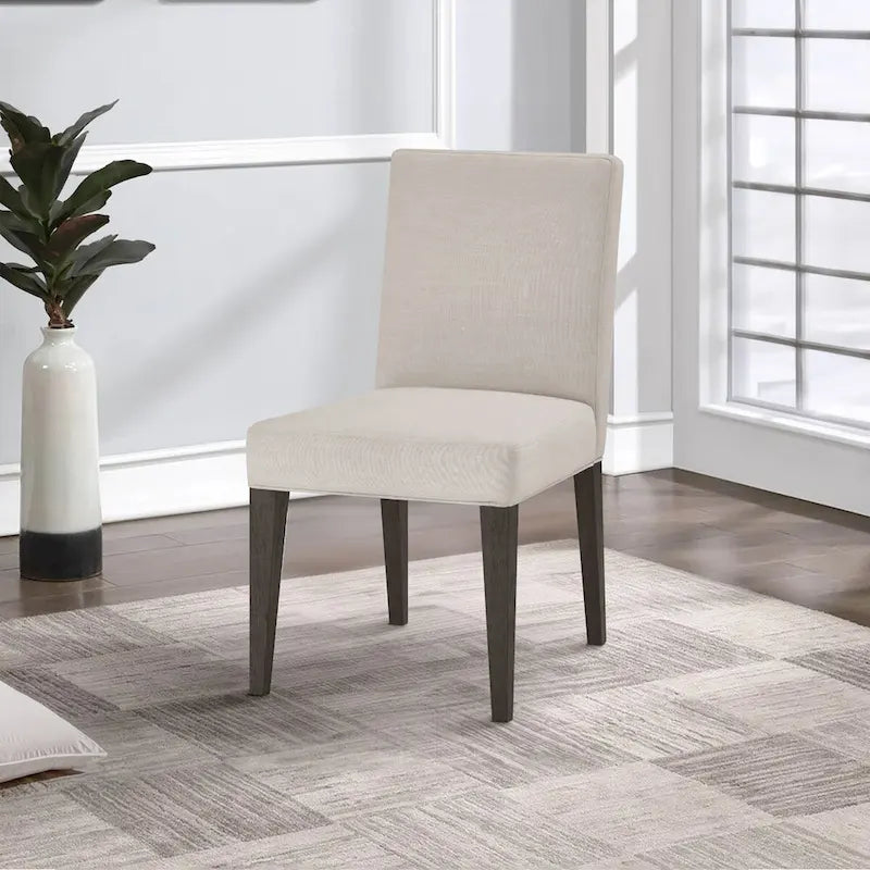 Sedia da pranzo Mod Parson Style da 19 pollici, legno di gomma, set di 2, grigio chiaro