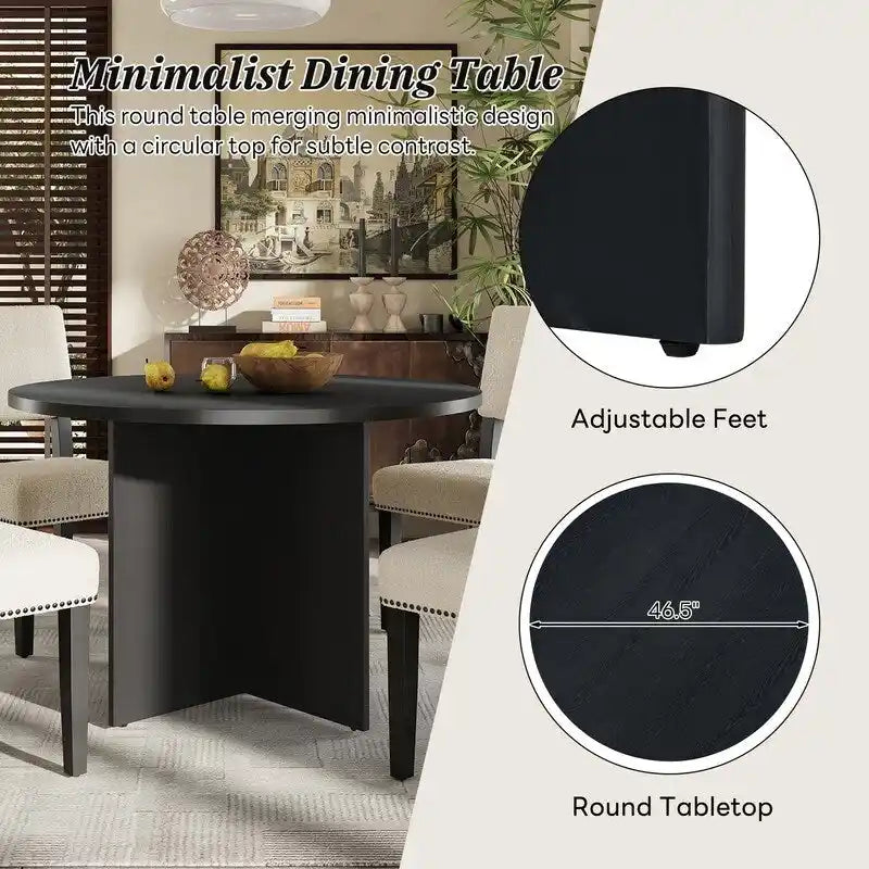 Set da tavolo da pranzo rotondo a 5 pezzi, set da tavolo da cucina a piedistallo con 4 sedie da pranzo imbottite per monolocali, appartamenti, piccoli spazi