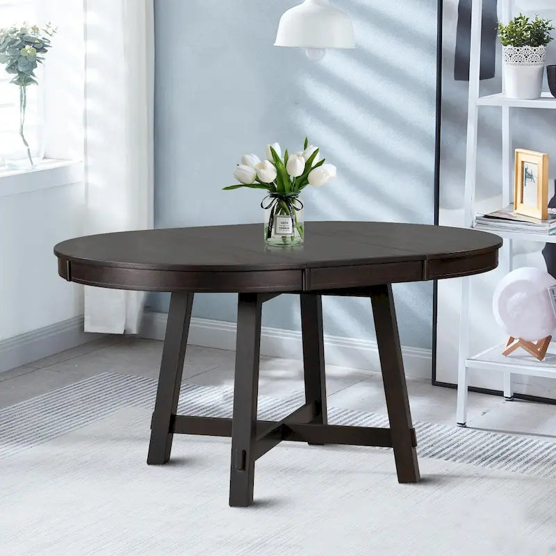 Tavolo da Pranzo Allungabile Vintage Elegante con Foglia Rimovibile