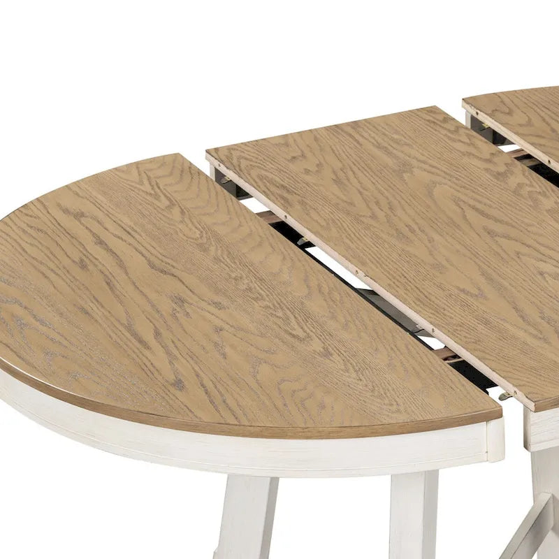 Tavolo da Pranzo Allungabile Vintage Elegante con Foglia Rimovibile