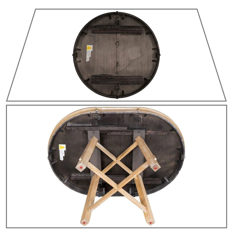 Tavolo da Pranzo Allungabile Vintage Elegante con Foglia Rimovibile