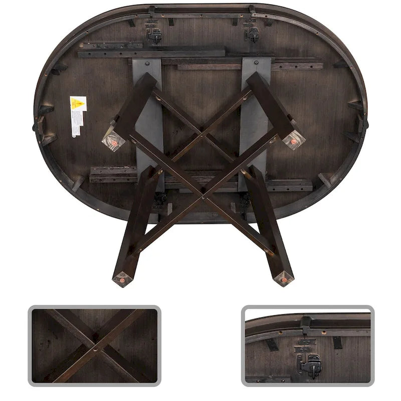 Tavolo da Pranzo Allungabile Vintage Elegante con Foglia Rimovibile