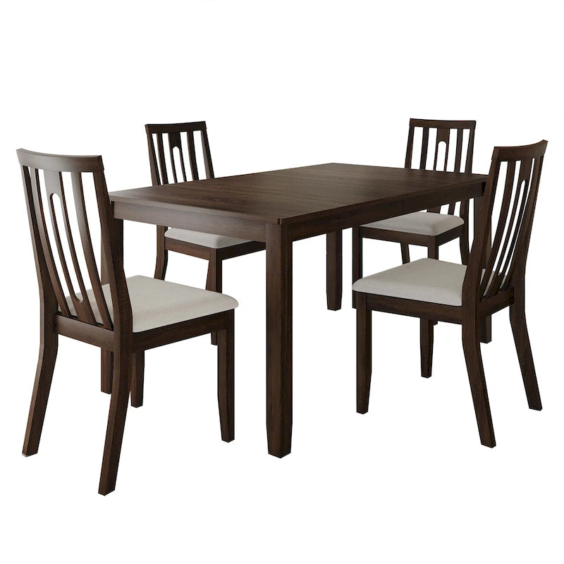 Set da pranzo in legno contemporaneo CraftPorch da 5 pezzi