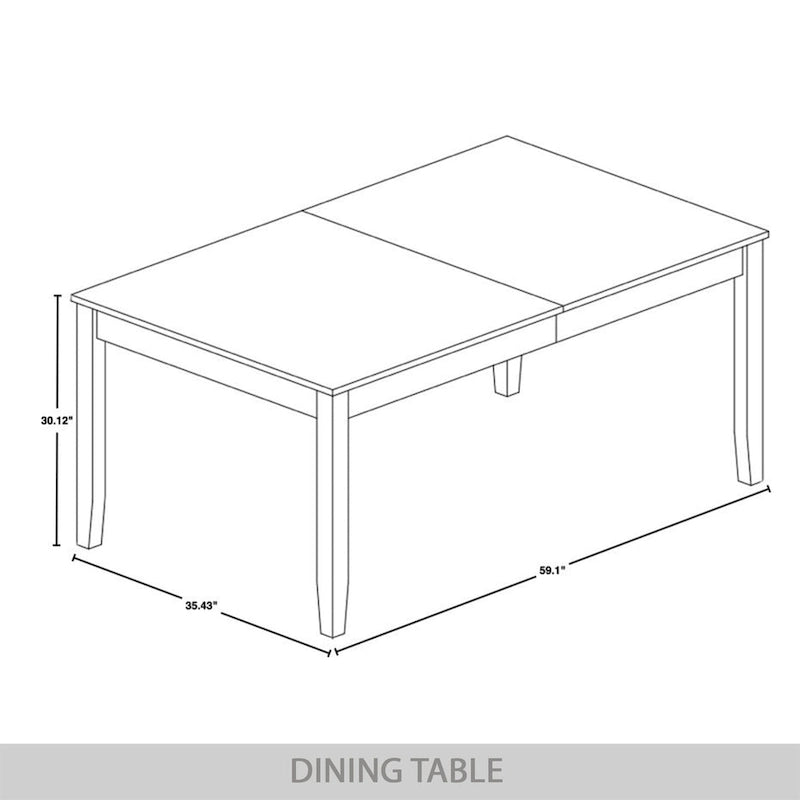 Set da pranzo in legno contemporaneo CraftPorch da 5 pezzi