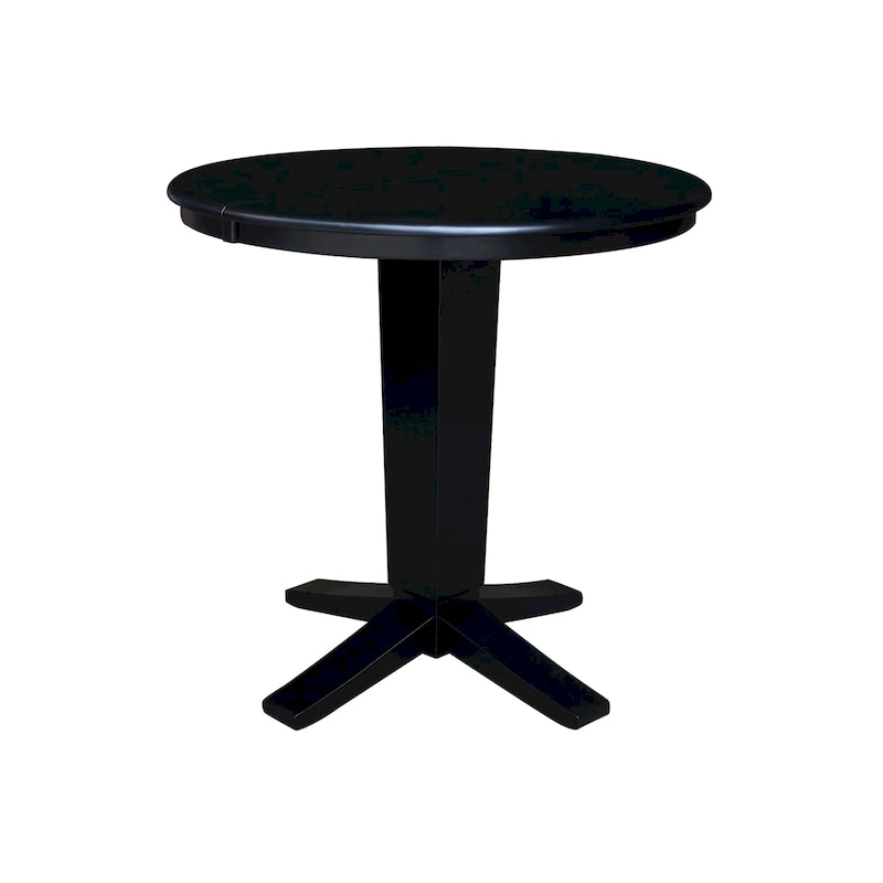 Tavolo da pranzo a colonna rotondo con altezza da bancone da 91 cm con prolunga da 30 cm