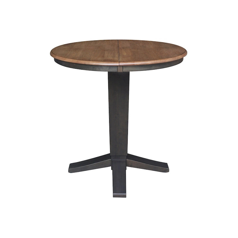 Tavolo da pranzo a colonna rotondo con altezza da bancone da 91 cm con prolunga da 30 cm