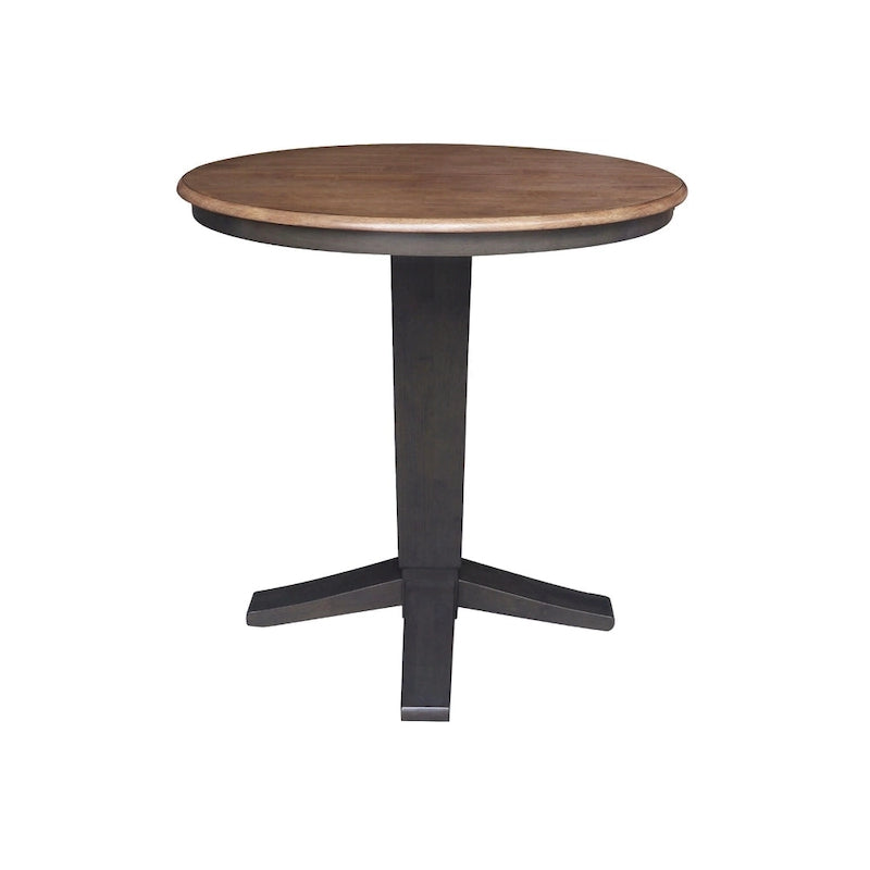 Tavolo da pranzo a colonna rotondo con altezza da bancone da 91 cm con prolunga da 30 cm