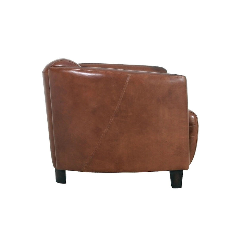 Top Grain Leather Armchair - Brown - Single Seat